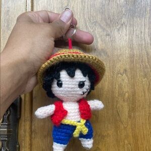 Handmade Crochet Luffy Doll Keychain